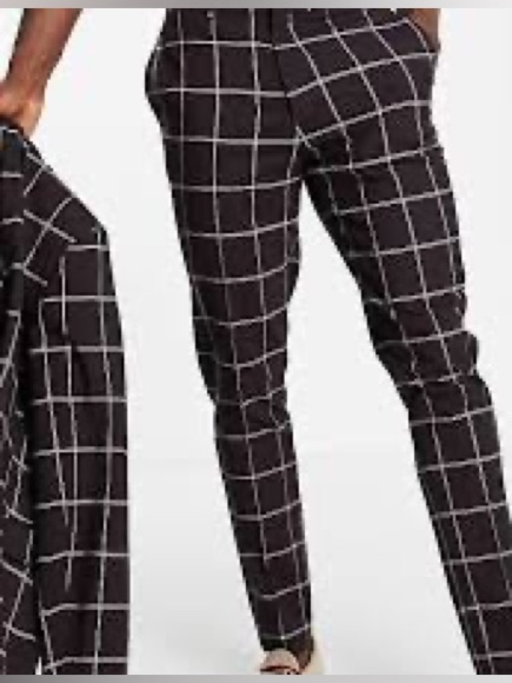 ASOS extra long brown Plaid Blazer Pants  suit set